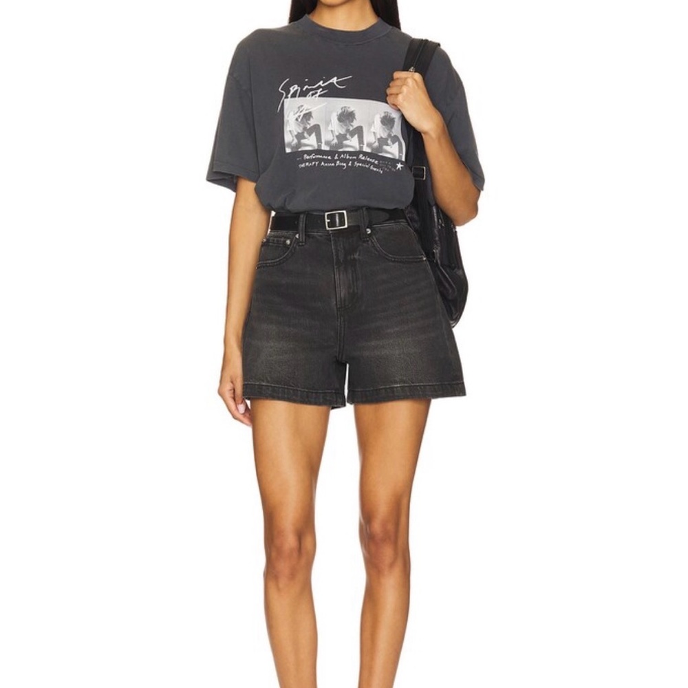 pistola Saige Black High-Rise Denim Shorts